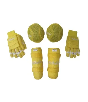Set pack 3 PCS Mesh Rodillera, Guantes y Espinilleras McRoller groc Talla XXS
