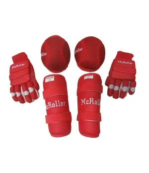 SET PACK 3 PCS MESH Rodillera, Guantes y Espinilleras McRoller ROJO (XXXXS, XXXS, XXS, XS, S)