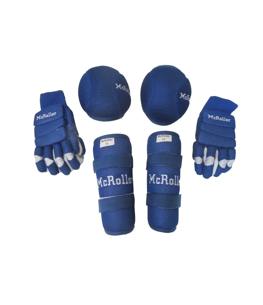 SET PACK 3 PCS MESH Rodillera, Guantes y Espinilleras McRoller AZUL (XXXXS, XXXS, XXS, XS, S)