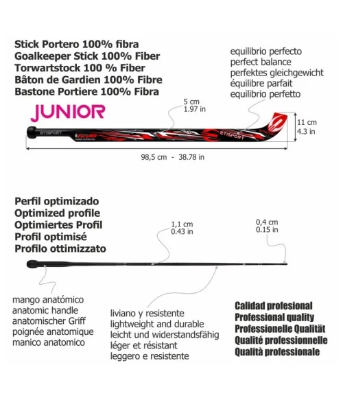 Stick de portero largo junior Etisport 2K24 en Hoquei360.