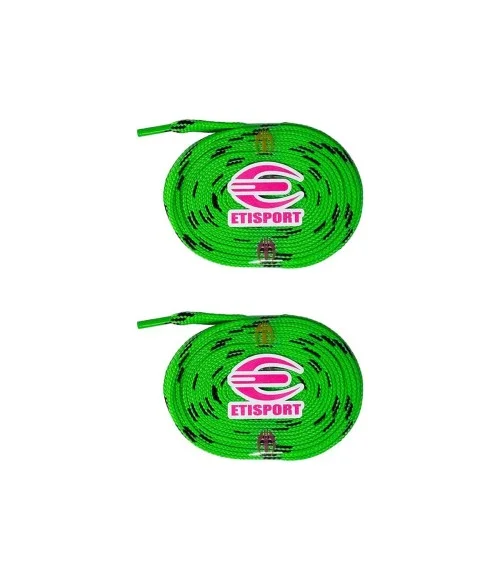 Parell de cordons Etisport per a Hoquei Patins Verd fluor amb
