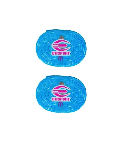 Parell de cordons Etisport per a hoquei patins blau cel amb