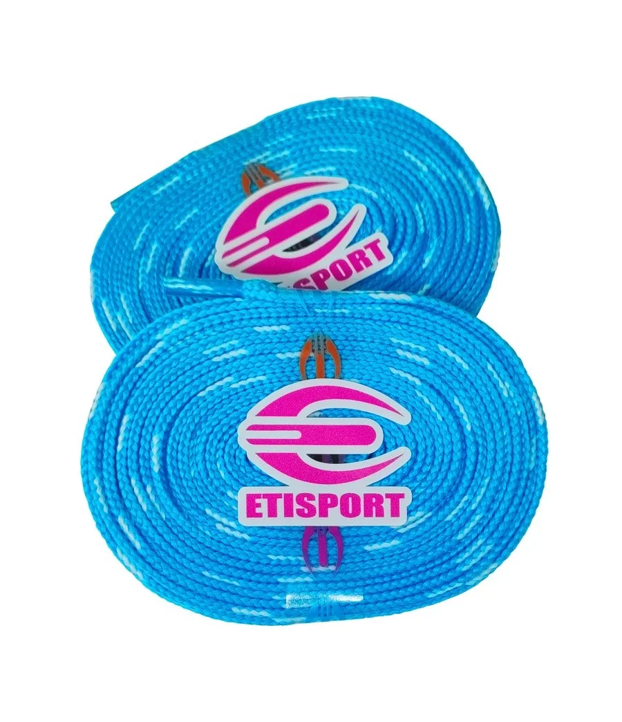 Parell de cordons Etisport per a hoquei patins blau cel amb
