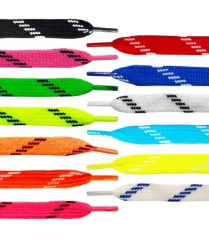 Par cordones Etisport para hockey patines blanco con pintas negras (3 m)