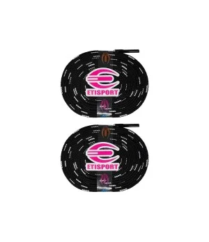 Par cordones Etisport para hockey patins negro con pintas blancas (3 m)