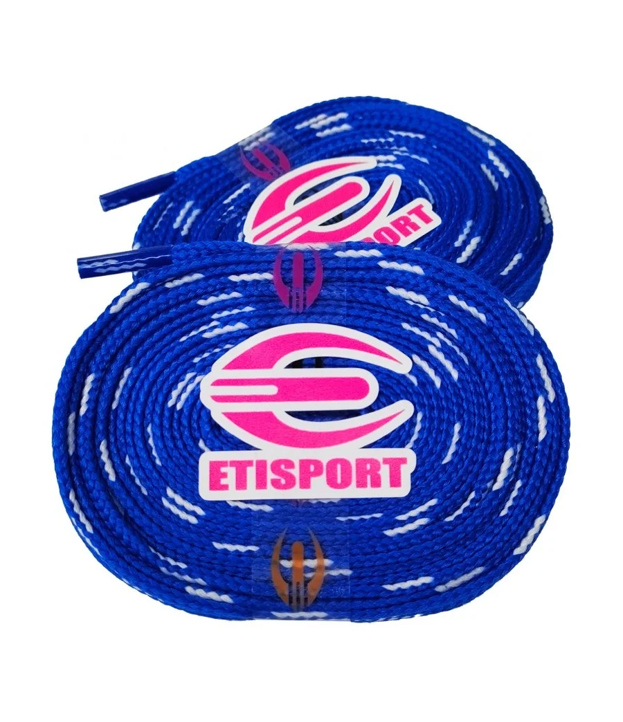 Par cordones Etisport para hockey patins azul con pintas blancas (3 m)