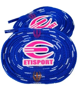 Par cordones Etisport para hockey patins azul con pintas blancas (3 m)