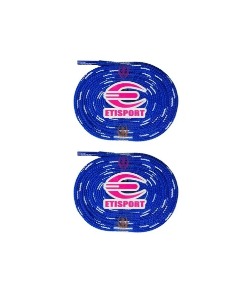 Par cordones Etisport para hockey patins azul con pintas