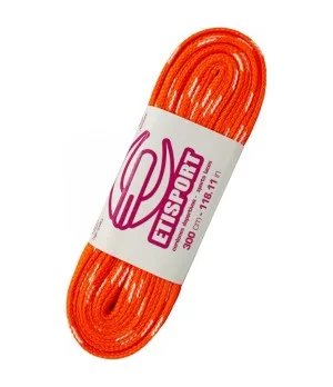 Parell de cordons Etisport per a hoquei patins taronja amb pintes blanques (3 m)
