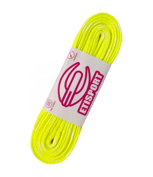Parell cordons Etisport per a hoquei patins groc fluor amb pintes blanques (3 m)