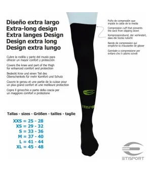 Medias Etisport (amarillo flúor y negro)