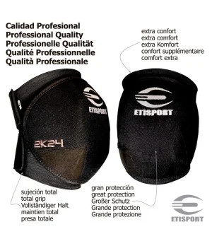 Rodilleras de Hockey Patines ETISPORT 2K24 Negro - Talla S