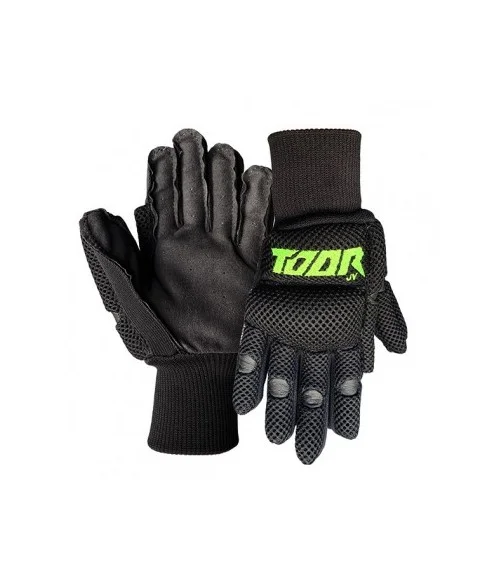 GUANTES TOOR LINE AIR NEGRO VERDE FLÚOR JUNIOR en Hoquei360.