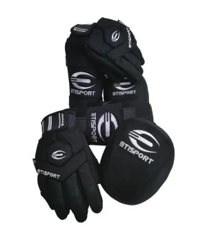 Kit Etisport Iniciación (guantes, rodilleras y espinillera) Negro - Talla S