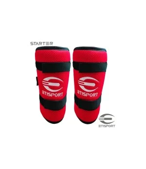 Kit 3pcs Etisport Iniciación (guantes, rodilleras y espinillera) Rojo- Talla XXXS