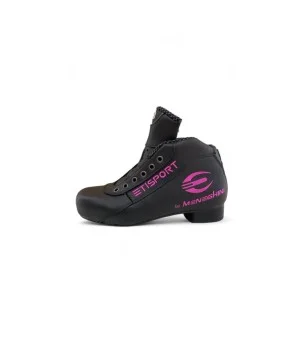 Botes Etisport profesional negra amb detalls roses. Tallas 38-46