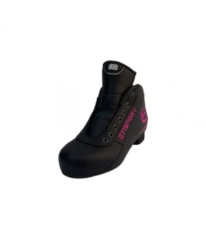Botas Etisport profesional negra con detalles rosas. Tallas 38-46