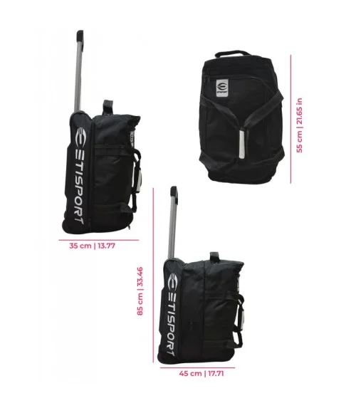 Trolley jugador Etisport 3 Ruedas 60cm (Negro y Blanco) en
