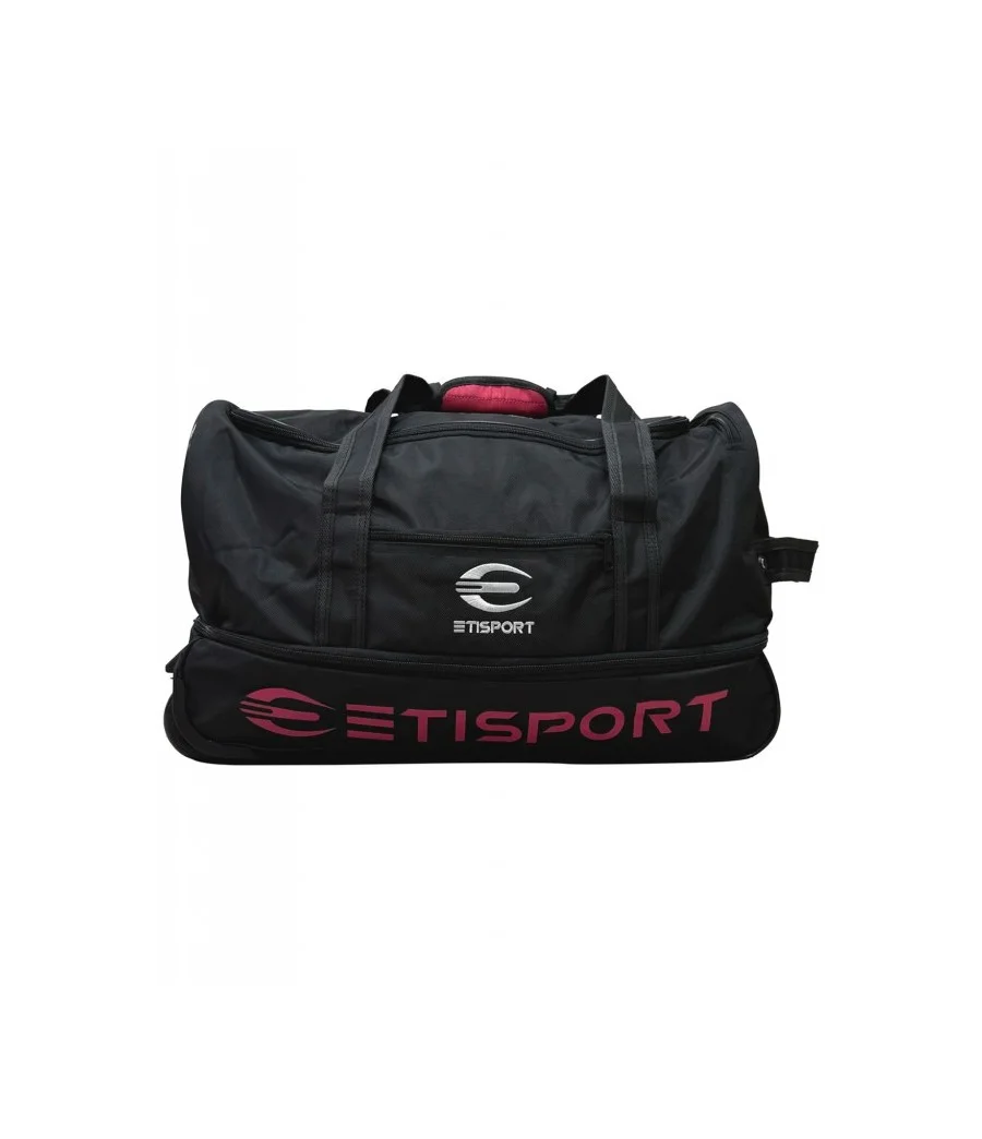 Trolley jugador Etisport 3 Ruedas 60cm (Negro y Fucsia)