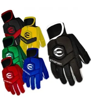 Guantes Hockey Patines Profesional ETISPORT 2K24 Talla L Color negro-rojo