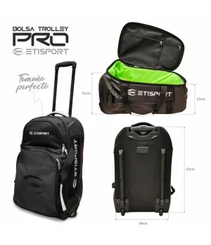 Trolley Hockey Etisport PRO–Bolsa deportiva grande semi-rígida con ruedas reforzadas
