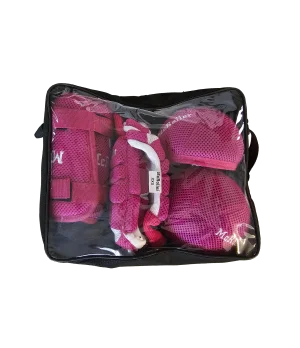 Set pack 3 PCS MESH Rodillera, Guantes y Espinilleras McRoller rosa Talla XXXXS