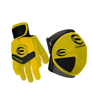Pack Protecciones Etisport Rodilleras y Guantes Amarillo Talla XL