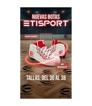 Botes Etisport Iniciació blanca amb detalls vermells. Talles 30-38
