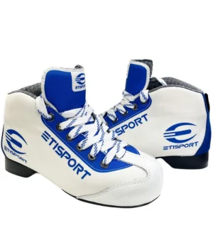Botas Etisport Iniciación blanca con detalles en azul. Tallas 30-38