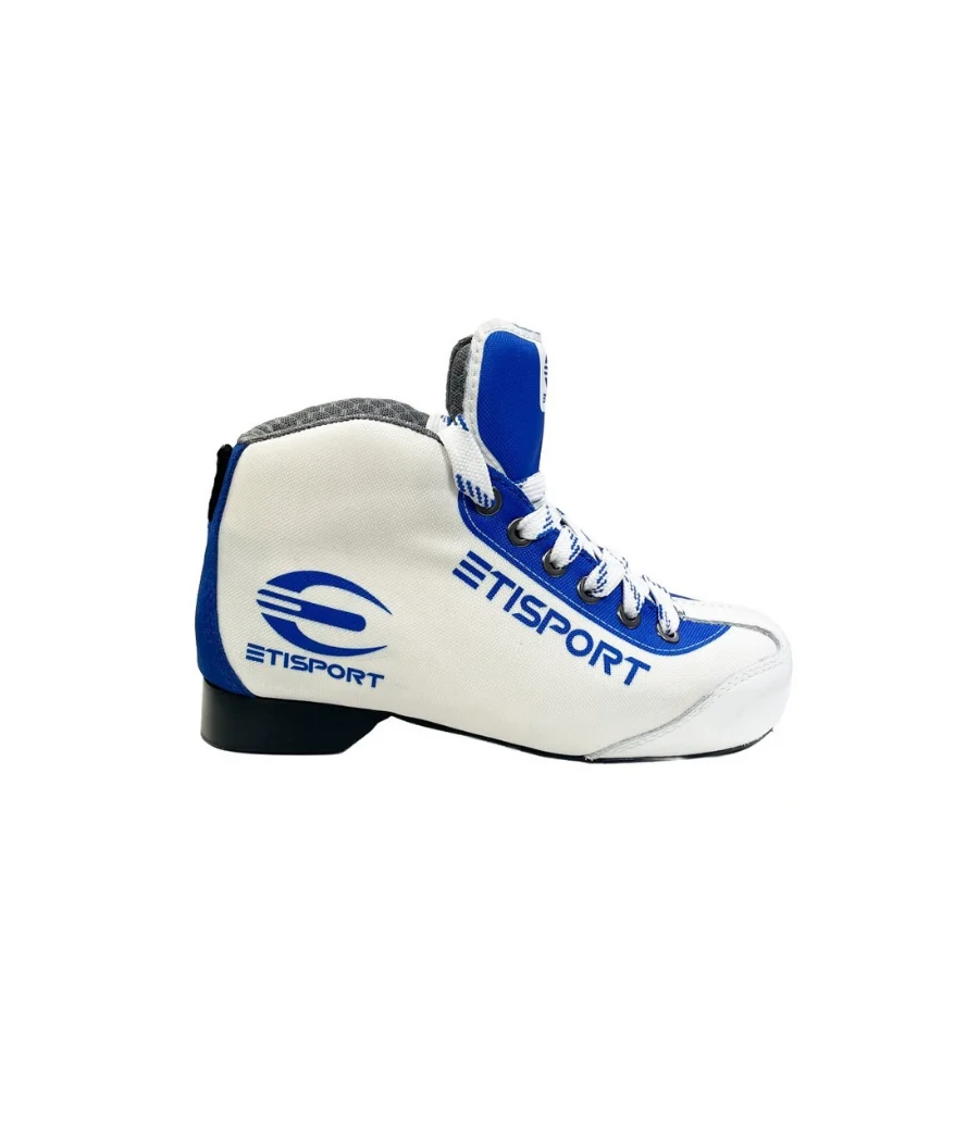 Botas Etisport Iniciación blanca con detalles en azul. Tallas 30-38