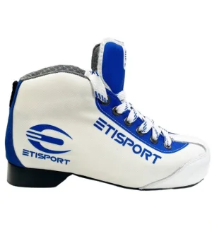 Botas Etisport Iniciación blanca con detalles en azul. Tallas 30-38