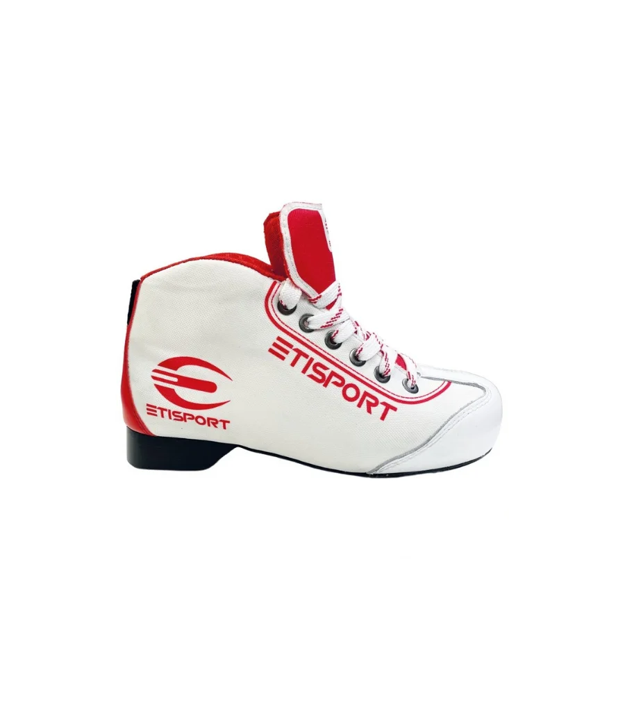 Botas Etisport Iniciación blanca con detalles rojos. Tallas 30-38