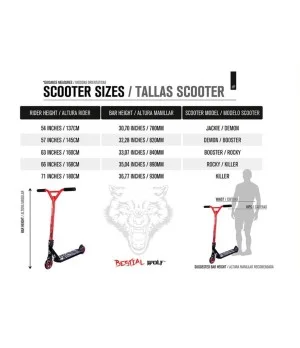 Scooter freestyle BOOSTER B18 de Bestial Wolf Vermell i Negre