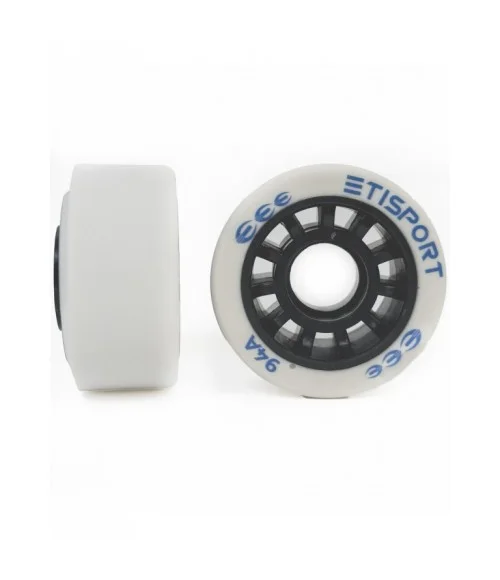 Ruedas Hockey Patines Etisport 94A – Pack de 8 Blanco
