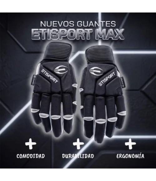 Guants Hoquei Patins Etisport MAX Talla L Color Negre