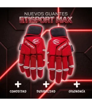 Guants Hoquei Patins Etisport MAX Talla L Color Vermell