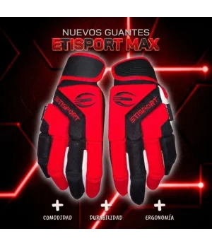 Guants Hoquei Patins Etisport MAX Talla S Color Negre i Vermell