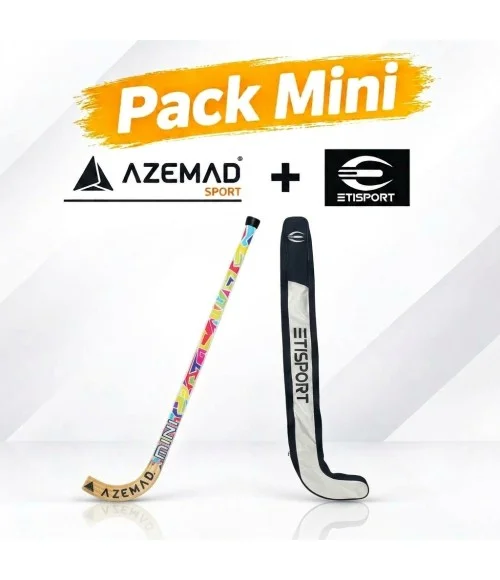 Pack Iniciación Azemad Mini Hockey + bolsa Etisport Blanca: 1 stick + 1 bolsa portasticks