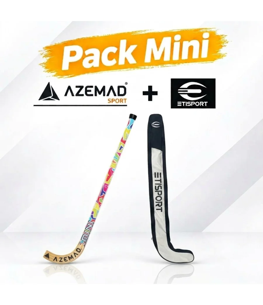 Pack Iniciación Azemad Mini Hockey + bolsa Etisport Blanca: 1 stick + 1 bolsa portasticks
