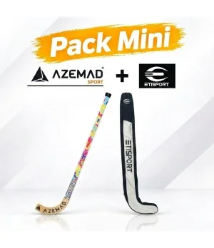 Pack Iniciación Azemad Mini Hockey + bolsa Etisport Blanca: 1 stick + 1 bolsa portasticks
