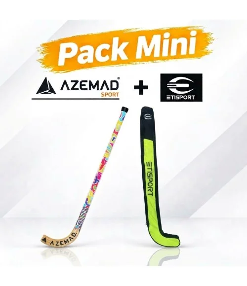 Pack Iniciación Azemad Mini Hockey + bolsa Etisport Amarilla: 1 stick + 1 bolsa portasticks