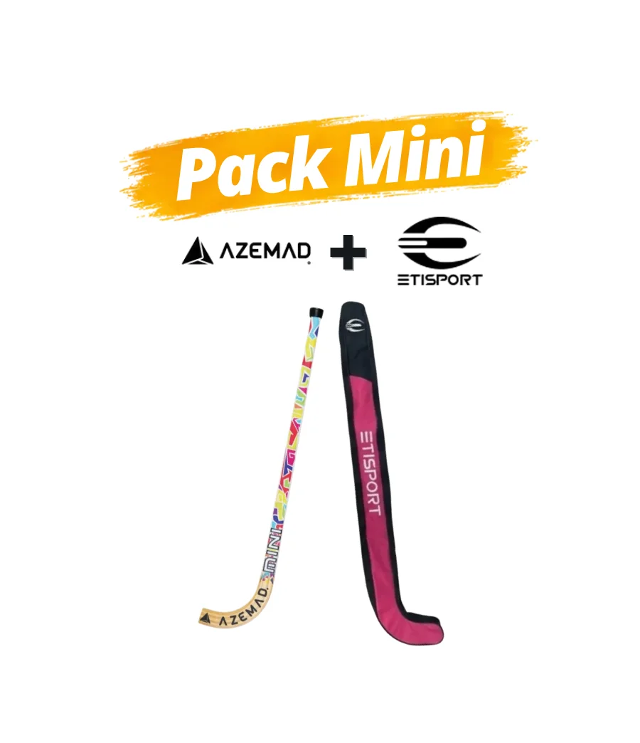 Pack Iniciación Azemad Mini Hockey + bolsa Etisport Rosa: 1 stick + 1 bolsa portasticks